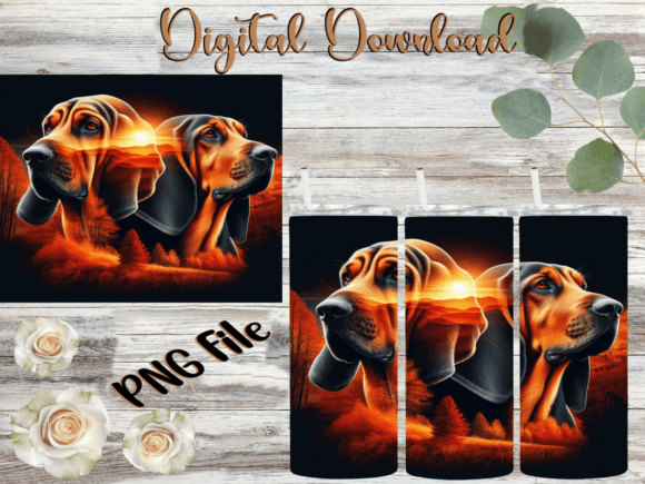 Bloodhound Sunset Tumbler Background