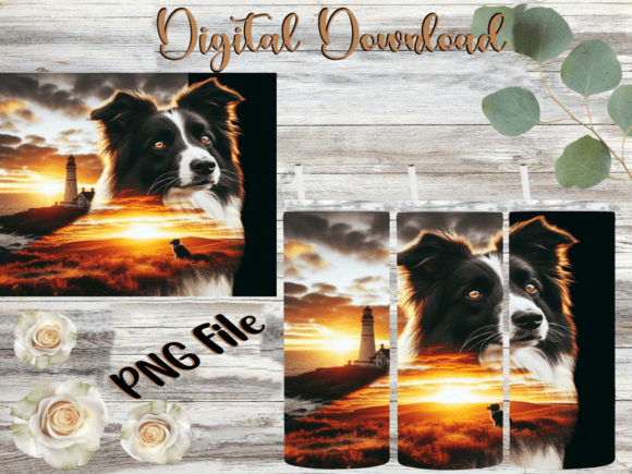 Border Collie Fall Lighthouse Tumbler