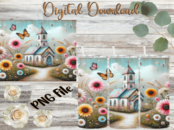 Country Chapel Tumbler Background