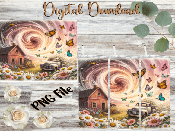 Country Farm Truck Tumbler Background