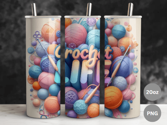 Crochet Life 20oz Tumbler Sublimation