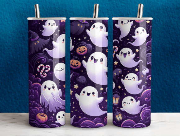 Halloween Ghost Gathering Tumbler Wrap