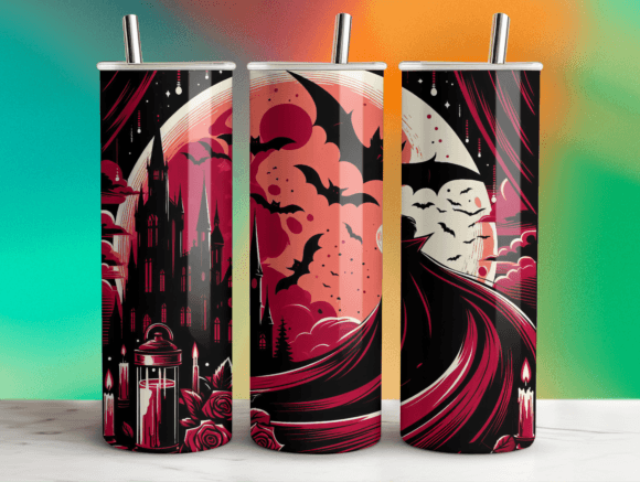 Halloween Vampire Night Tumbler Wrap
