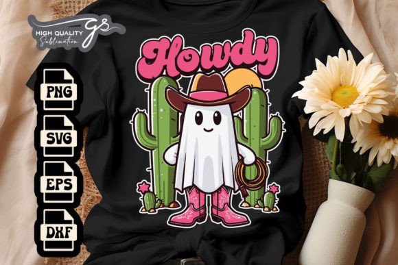 Howdy Western Halloween Cowboy Ghost SVG