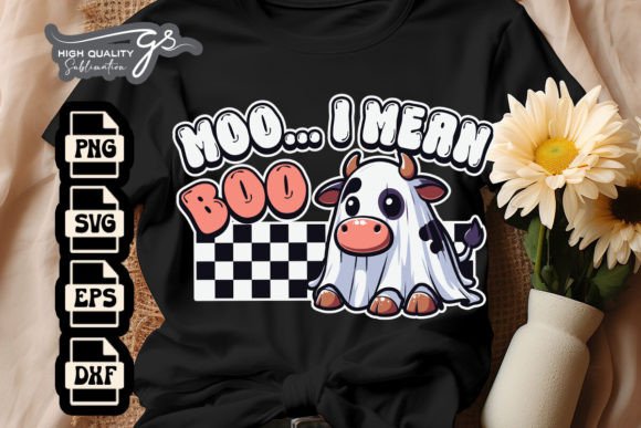 Moo I Mean Boo Boo Cow Halloween SVG