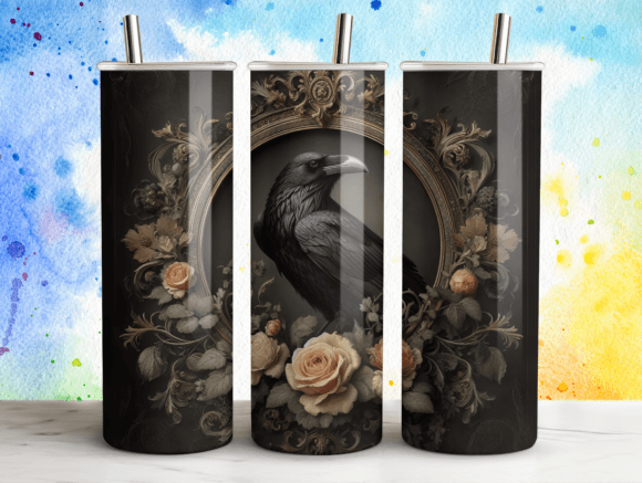 Mystic Raven and Roses Tumbler Wrap