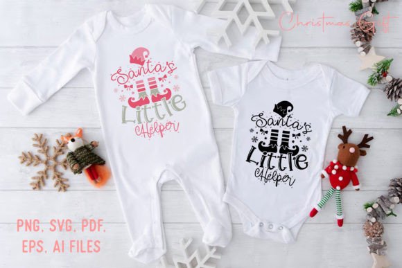 Santa s Little Helper Pink Christmas SVG