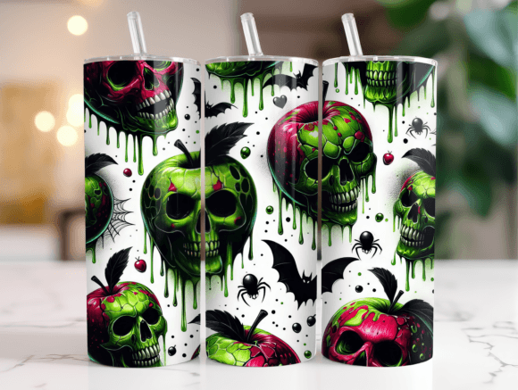 Scary Poison Apple Tumbler Wrap Design