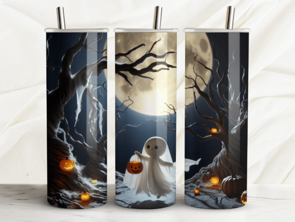Spooky Vibes Halloween Ghost Tumbler PNG Review