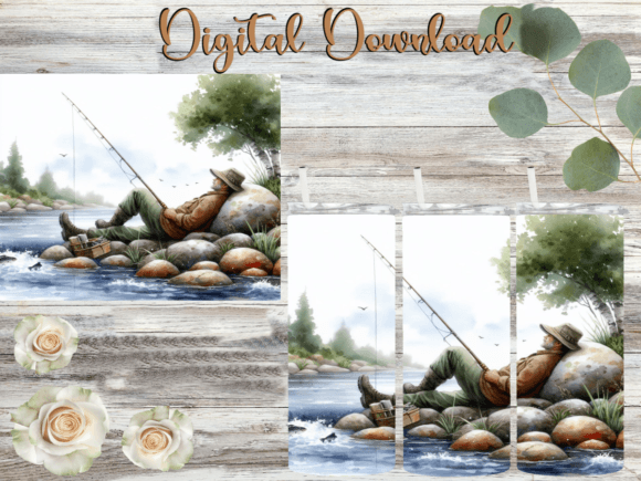 Watercolor Fisherman Tumbler