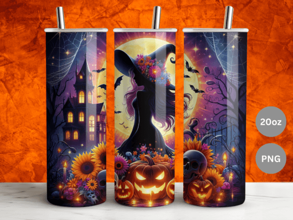 Witchy Glam Tumbler Wrap Png Sublimation