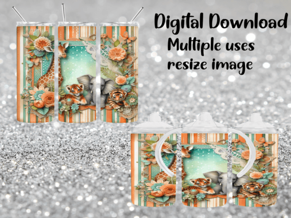 Zoo Jungle Animals Tumbler Background